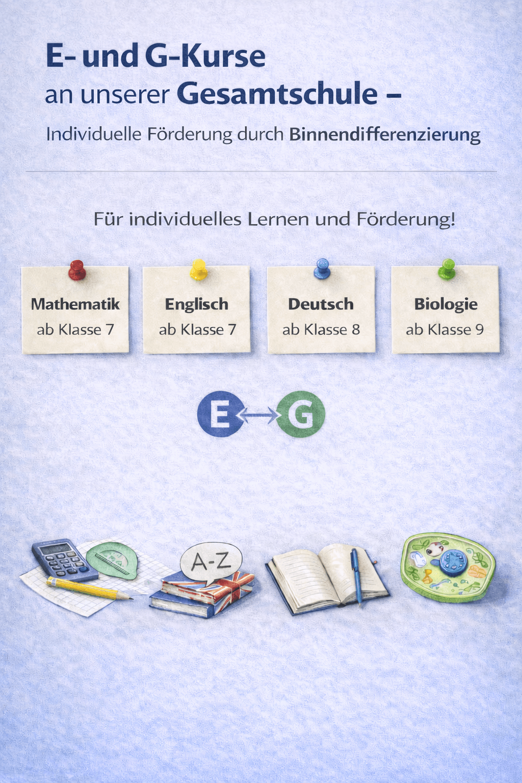 E- und G-Kurse an unserer Gesamtschule – Individuelle Förderung durch Binnendifferenzierung